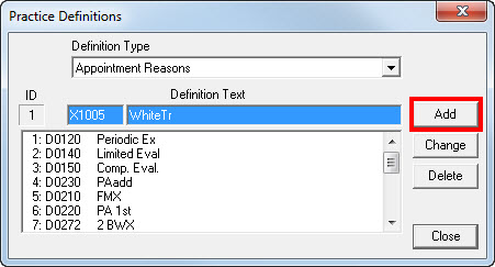 Customizing Initial Appointment Reasons | The Dentrix Blog